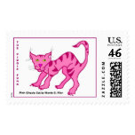 Pink Chesie Cat by Wendy C. Allen Postage Stamp