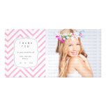 Pink Chevron - Any Occasion Thank you Photo Card Template