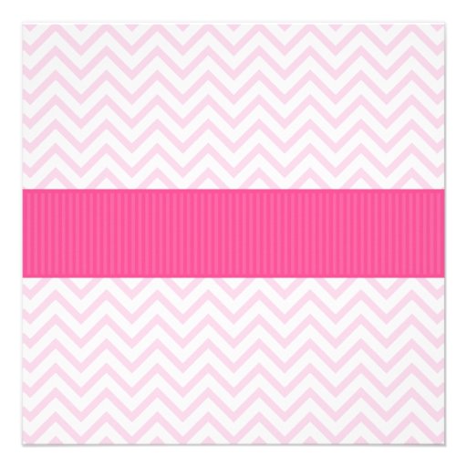 Pink Chevron Baby Shower Personalized Invite