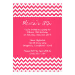 Pink Chevron Birthday Invitation