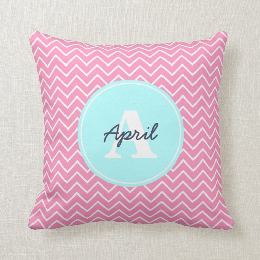 Pink Chevron Custom Throw Pillows Zazzle