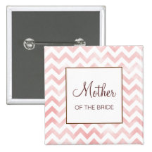 Pink Chevron Mother of the Bride Button