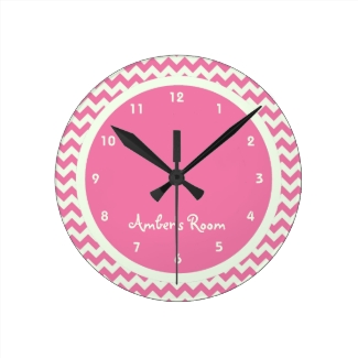 Pink Chevron Personalized Kid's Bedroom