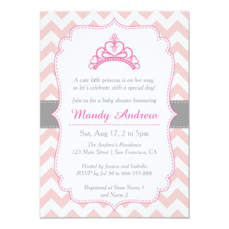 , Princess Crown, Girl Baby Shower 4.5x6.25 Paper Invitation Card , Princess Crown, Girl Baby Shower 4.5x6.25 Paper Invitation Card
