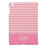 Pink Chevron Stripe 3  Monogram Cover For The iPad Mini