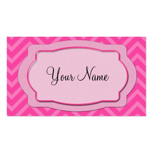 Pink Chevron Stripes Business Card (back side)