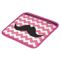 Pink chevron zigzag pattern cute chic mustache ipad sleeves