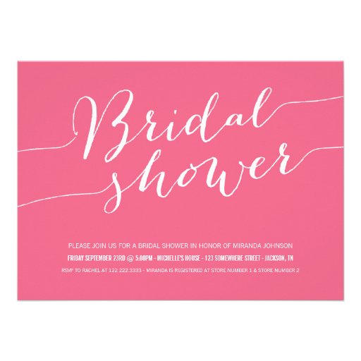 Pink Chic Bridal Shower Invitations