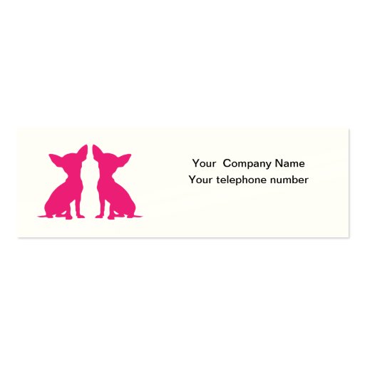 Pink Chihuahua dog cute silhouette business card