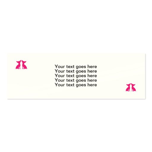 Pink Chihuahua dog cute silhouette business card (back side)