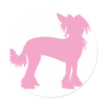 Pink Chinese Crested Silhouette stickers