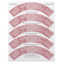 Pink Chintz Baby Shower DIY Cupcake Wrappers Letterhead Design