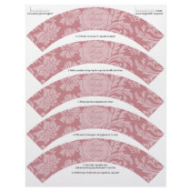 Pink Chintz DIY Baby Shower Cupcake Wrappers Wraps Letterhead