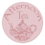 Pink Chintz Tea Party DIY Cupcake Toppers Stickers