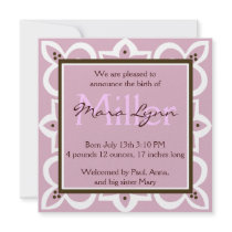 Pink, Chocolate and White Invitation