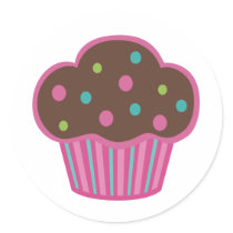 Pink Chocolate Cupcake Stickers stickers