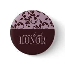 Pink & Chocolate Maid of Honor Button