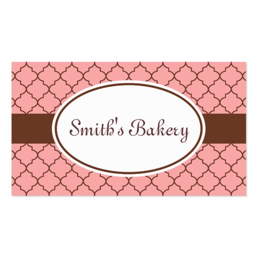 Pink Chocolate Pattern Business Card (front side)