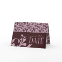 Pink & Chocolate Save The Date Card