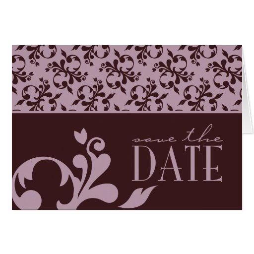 Pink & Chocolate Save The Date Card