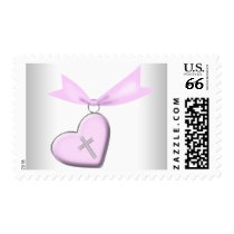 Pink Christian Cross Postage Stamps stamps