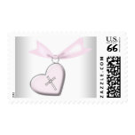 Pink Christian Cross Postage Stamps