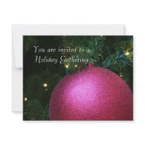 Pink Christmas Ball invitations