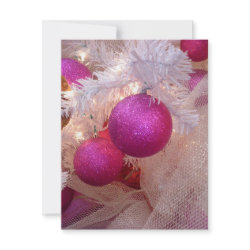 Pink christmas balls invitation
