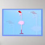 Pink Christmas Flamingo 1 Poster