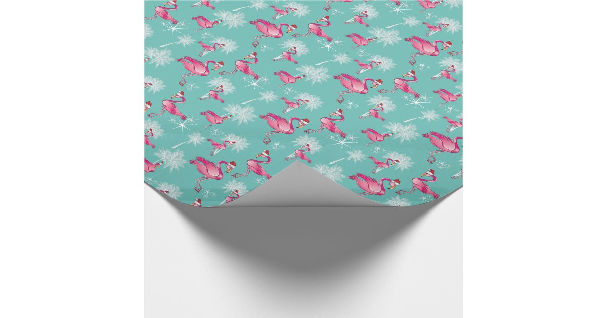 Pink Christmas Flamingos Wrapping Paper Zazzle