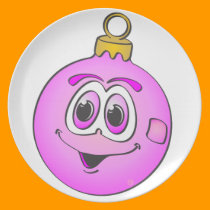 Pink Christmas Ornament Cartoon.png plates