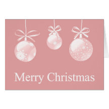Pink Christmas Ornaments Card