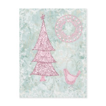 Pink Christmas postcards