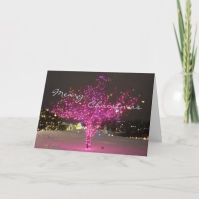 Pink Christmas Tree Card