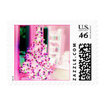 Pink Christmas Tree Stamps