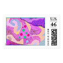 Pink Christmas Tree Stamps
