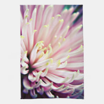 Pink Chrysanthemum flower kitchen tea towel american mojo kitchen towels