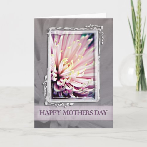 Pink Chrysanthemum Mothers Day Card