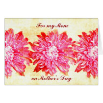 Pink chrysanthemum mother's day card cards