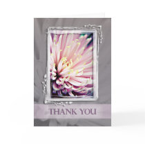 Pink Chrysanthemum Thank You Card cards