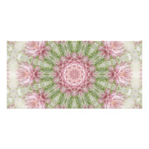 Pink Chrysanthemums Kaleidoscope Art 7 Picture Card