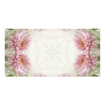 Pink Chrysanthemums Kaleidoscope Art 9 Picture Card