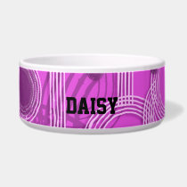Pink circle and track custom name pet bowl pet bowls
