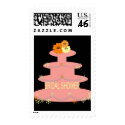 PINK CIRCLE CAKE BRIDAL SHOWER STAMP