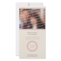 Pink circle wedding save the date announcement photo cards