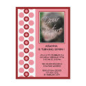 Pink Circles Birthday Invitation Post Card postcards