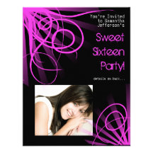 Pink City Lights Sweet Sixteen Invitation