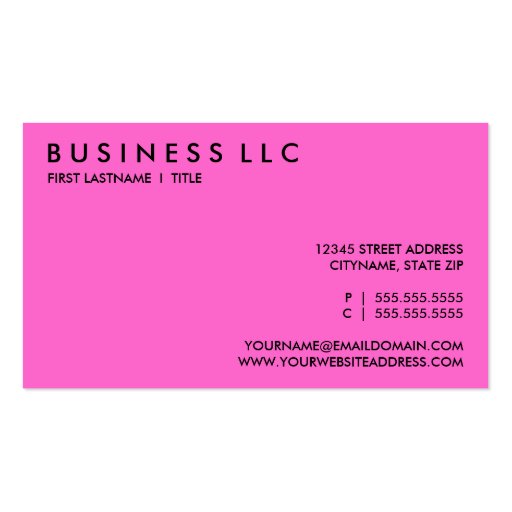 pink cityscape business card (back side)