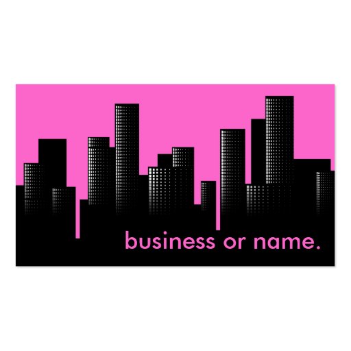 pink cityscape business card