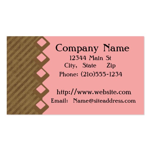 Pink Class Business Card Templates (back side)